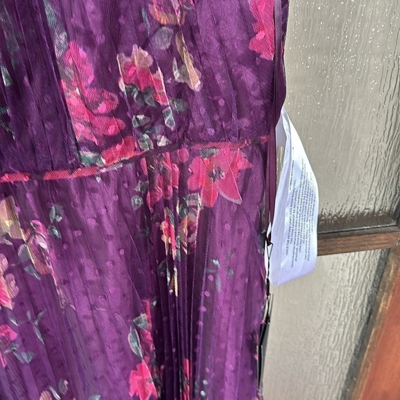 Ieena for Mac Duggal Purple Floral Cap Sleeve A-Line Tulle Dress NEW Size 8 $398 - Picture 6 of 11